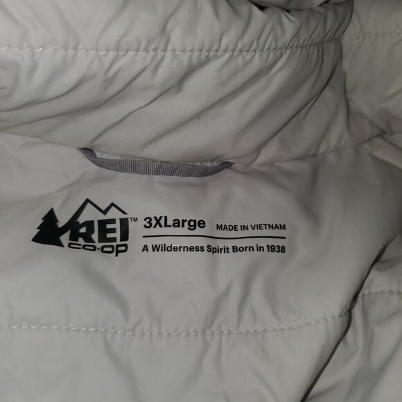 REI Co-op Size 3X Plus Flash Insulated Hybrid Hoodie Puff Jacket Gray Primaloft - Picture 4 of 8